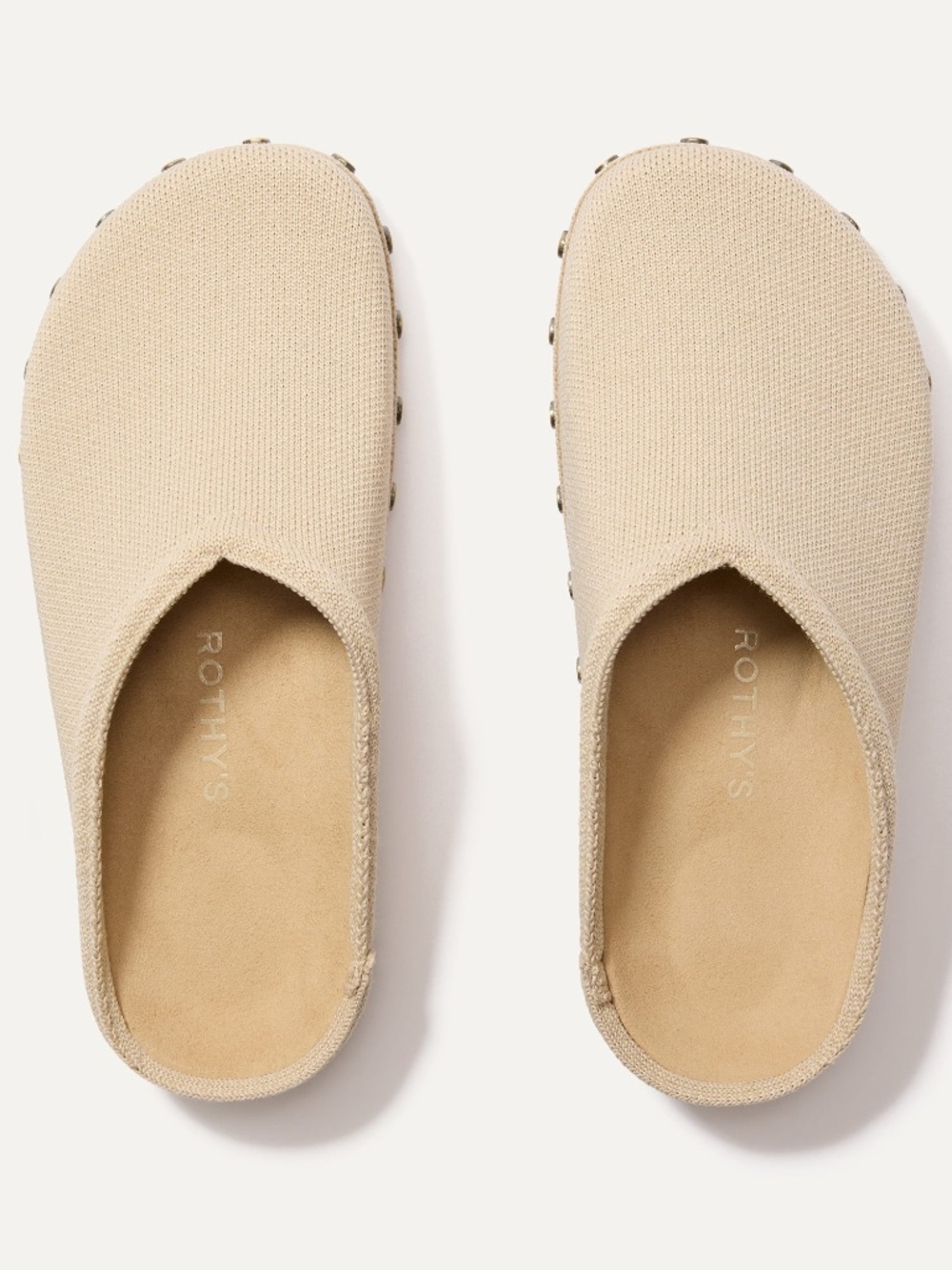 Rothy's (NWT) The Casual Clog - Studded Taupe Size 9 - Picture 2 of 6